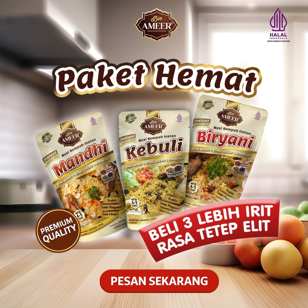 

Paket Hemat Nasi Rempah Isi 3 Bisa Mix Semua Varian 350gr | BIN AMEER