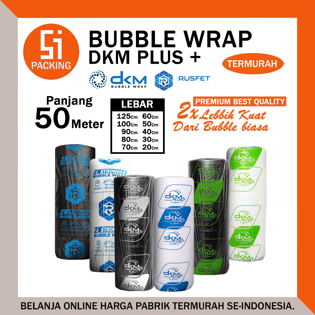 

Plastik Bubble Wrap 125 X 50 Meter Dkm Plus Bubblewrap Packing 40cm 30cm x 50m