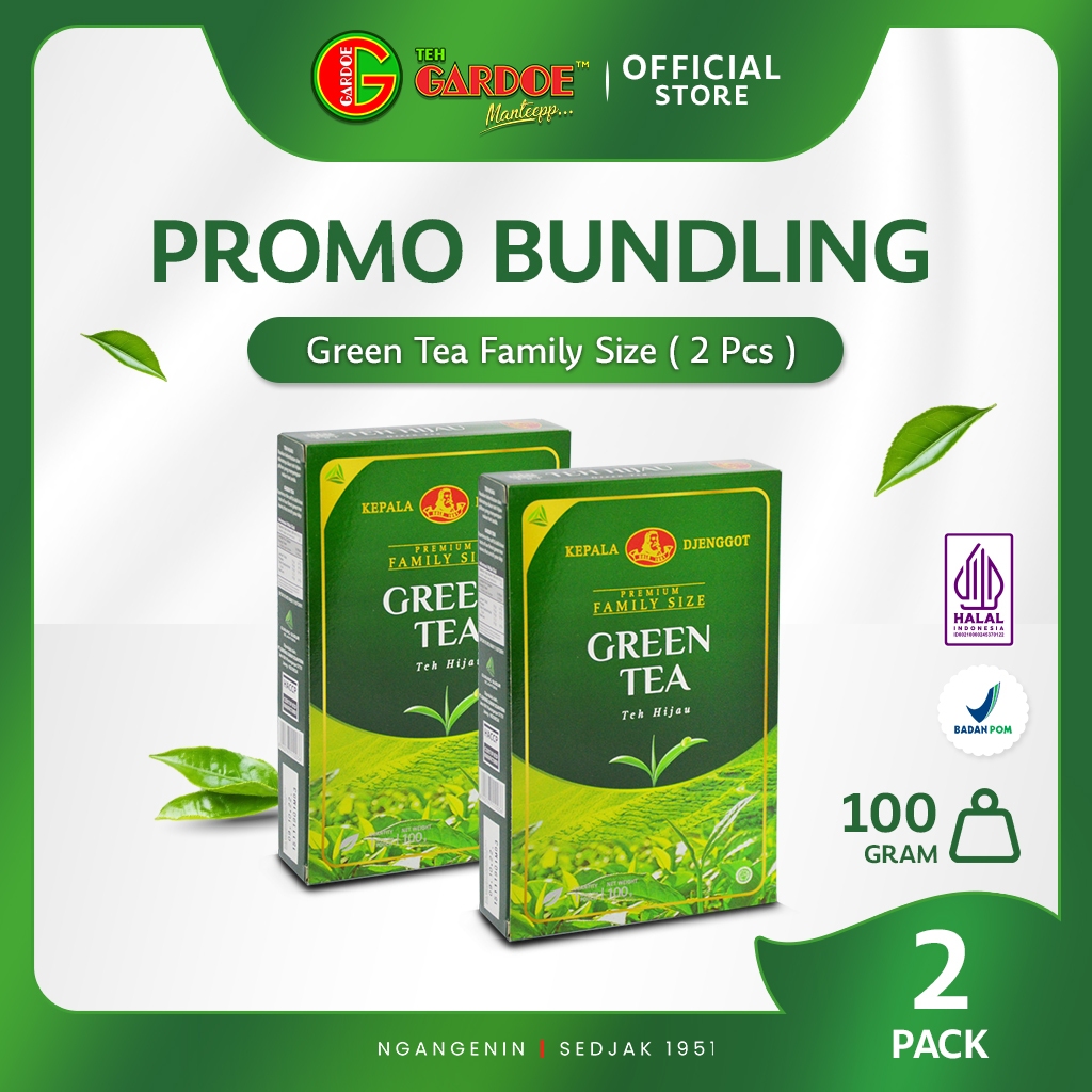 

(PROMO BUNDLING) Kepala Djenggot Green Tea Family Size 100 gr x 2 Pack