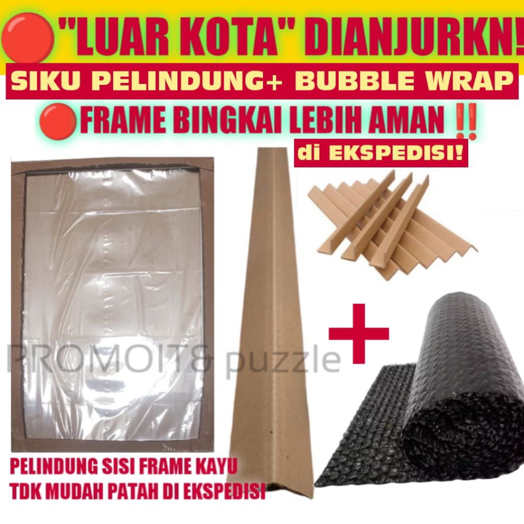 

TAMBAHAN PACKING SIKU PELINDUNG+BUBBLE WRAP UNTUK FRAME lebih aman di EKSPEDISI