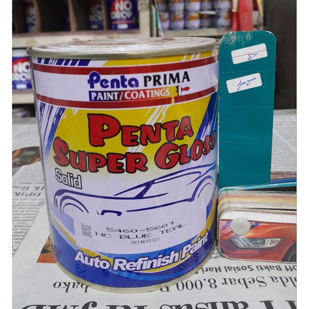 cat penta super gloss cat mobil motor penta solid biru/blue 1kg