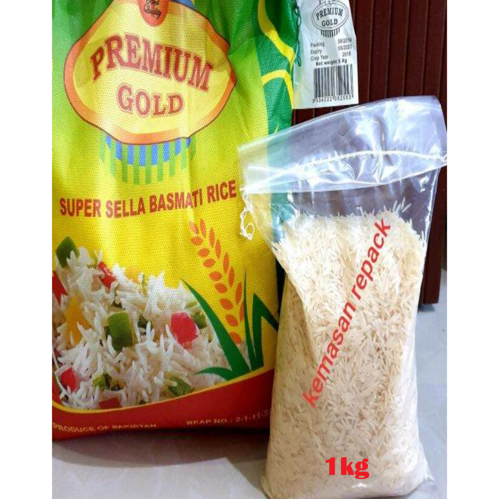 

Beras Basmati PREMIUM GOLD Kemasan Repack 1 kg Premium Basmati Rice