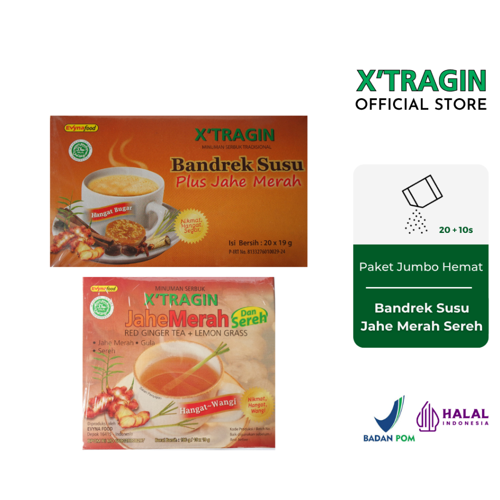 

Paket Jumbo Hemat (Bandrek Susu 20s + Jahe Merah Sereh 10s)