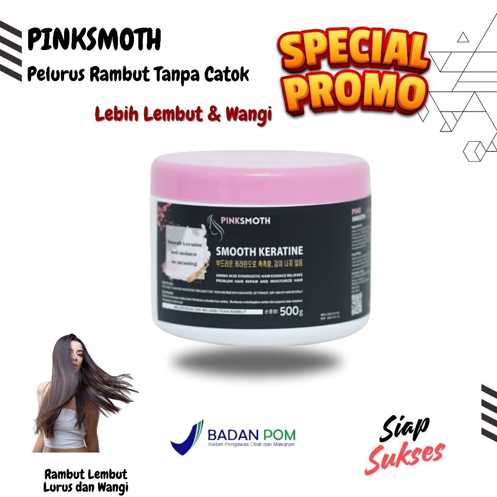 VIRAL!! Pelurus Rambut Keriting Lurus Permanen Tanpa Catok 500 ML Besar BPOM Keratin Smoothing Hair 