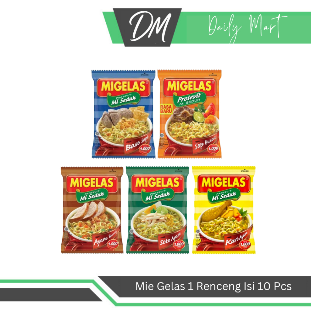 

Mie Gelas All Varian Soto Ayam/Sop Buntut/Kari Ayam/Baso Sapi/Ayam Bawang 1 Renceng Isi 15 Sachet - Mie Instan Praktis Enak Murah