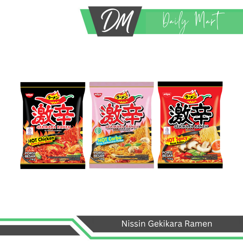 

Nissin Gekikara Ramen All Varian Hot Chicken/Hot Carbonara/Hot Spicy (Harga Per 5 Pcs) - Mie Instan Premium Enak Murah