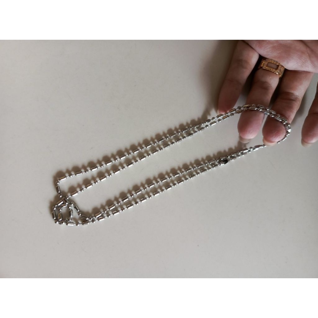 KALUNG TITANIUM MOTIF BAMBU KALUNG BAJA PUTIH