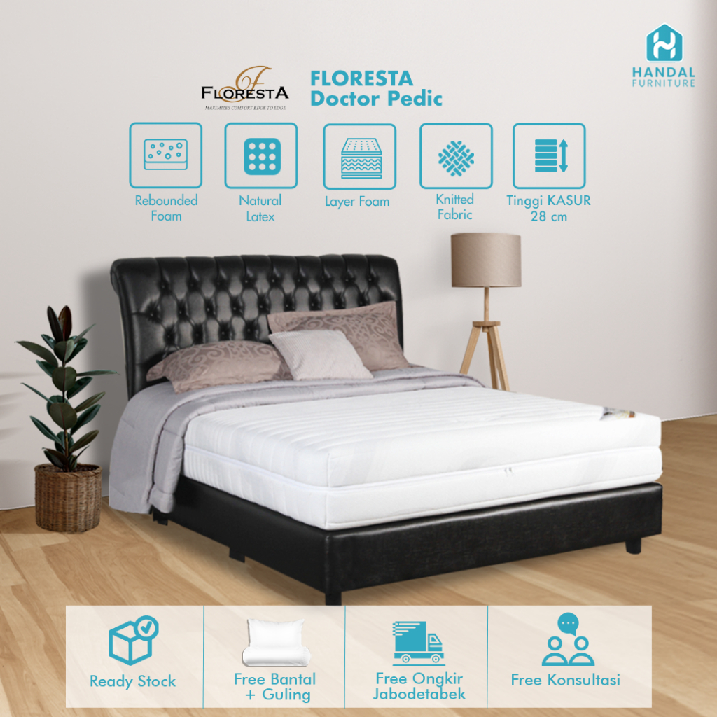 Kasur Springbed Floresta Doctor Pedic Zipper 100x200, 120x200, 160x200, 180x200, 200x200 Orthopedic 