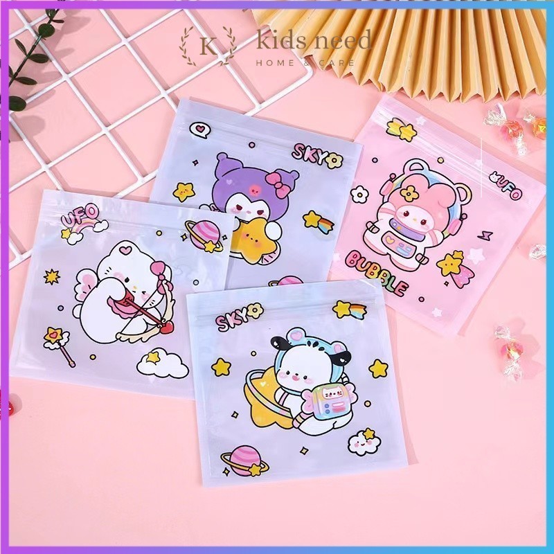 

Plastik Kemasan Mini Serbaguna Ukuran 13.5*13.5cm Dengan Penutup Zip Lock Tas Cookie Mini Gambar Karakter Kartun Lucu / Plastik Ziplock Lucu