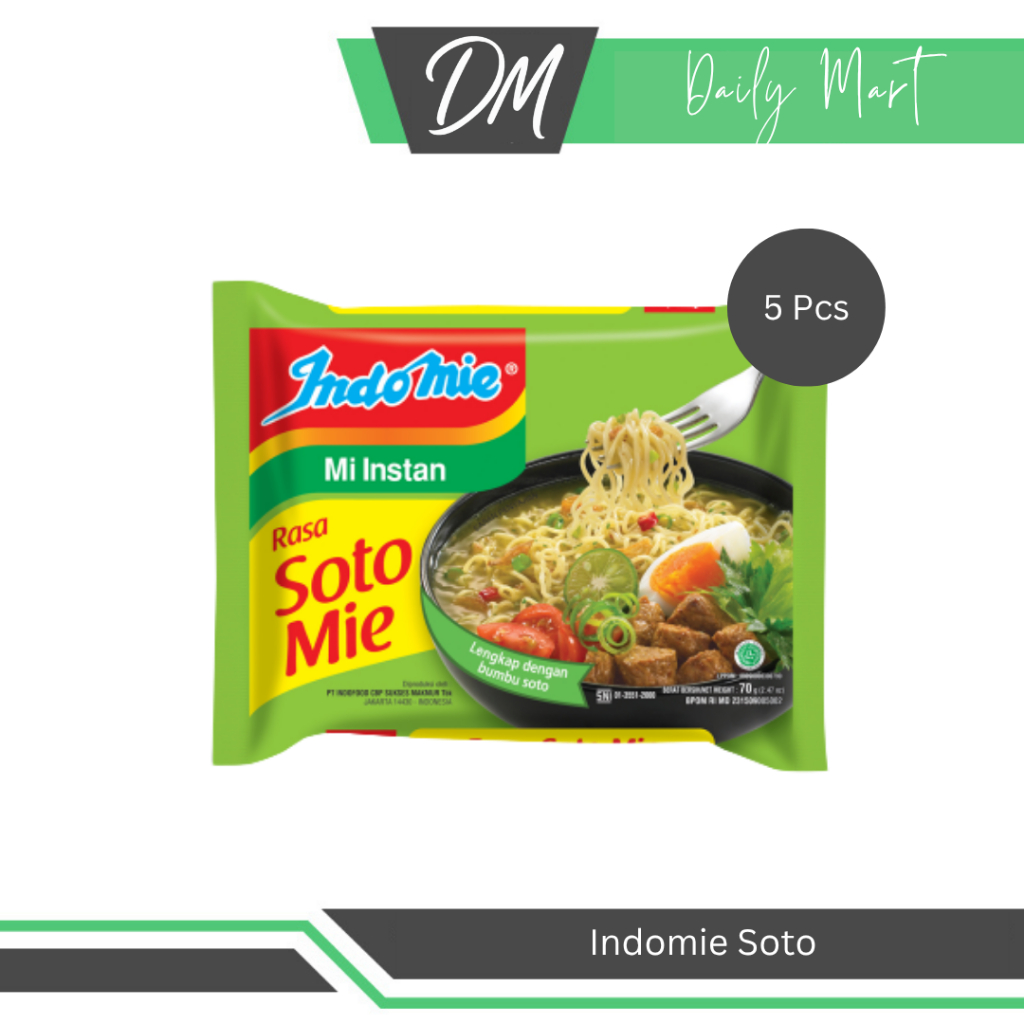 

Indomie Soto (Harga Per 5 Pcs) - Mie Instan Enak Murah