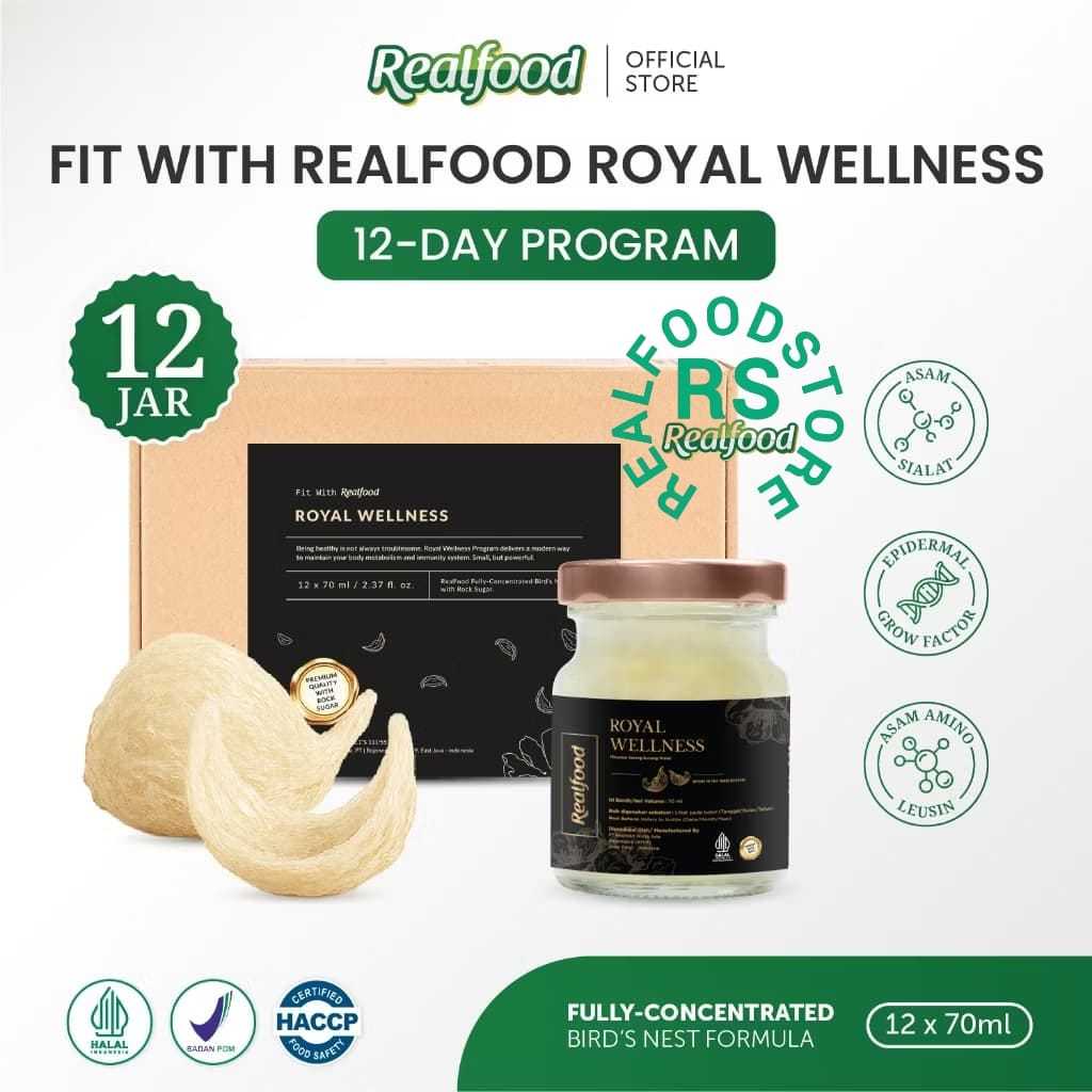 

Realfood Royal Wellness 6 Botol & 12 Botol Diskon Harga ( Minuman Sarang Burung Walet ) RS