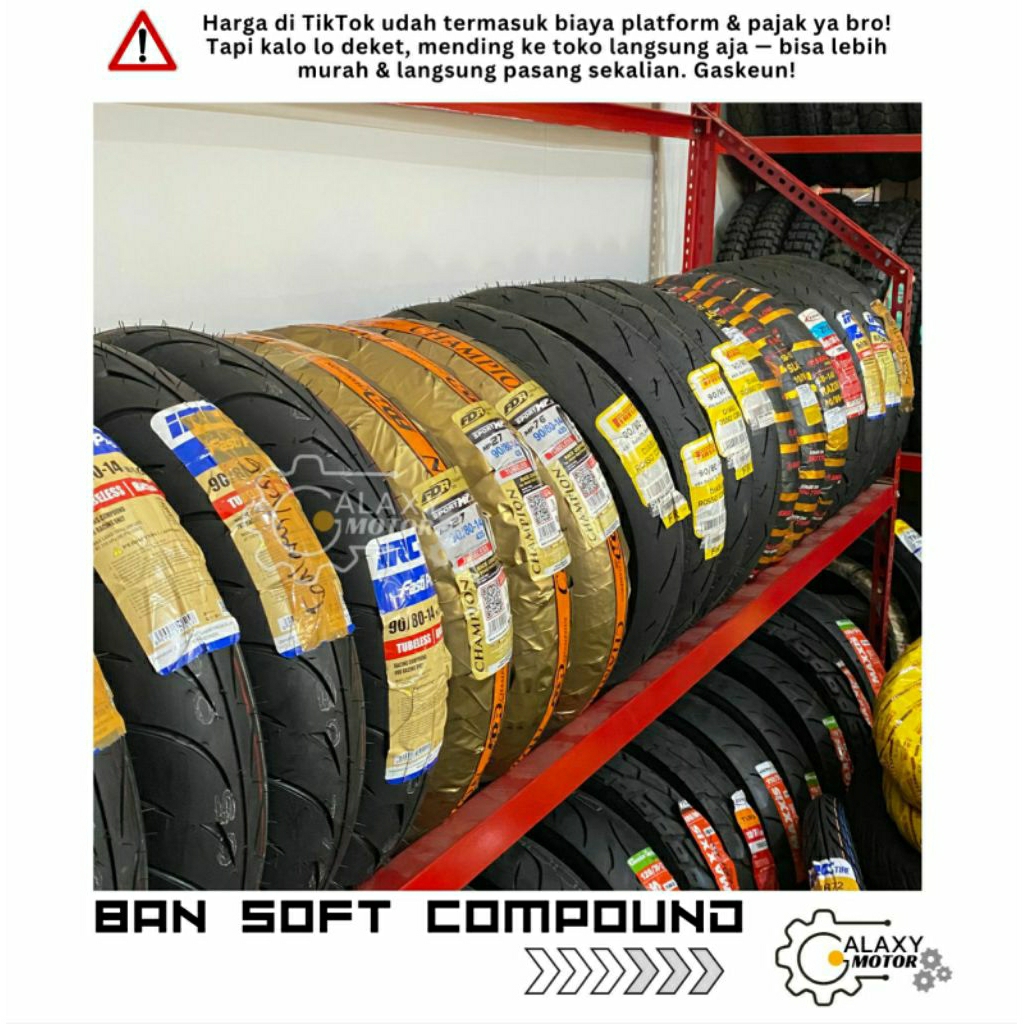 BAN SOFT COMPOUND RING 14 RING 17 TERLENGKAP BAN KOMPON PIRELLI DIABLO ROSSO CORSA II IRC FASTI 2 FA