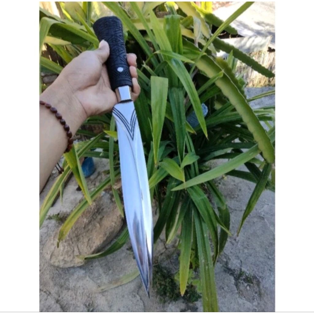 pisau tajih bulu ayam 2 sisi asli Madura fre sarung kulit
