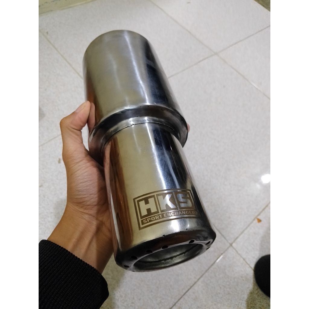 knalpot mobil racing hks mini, suara bass empuk adem