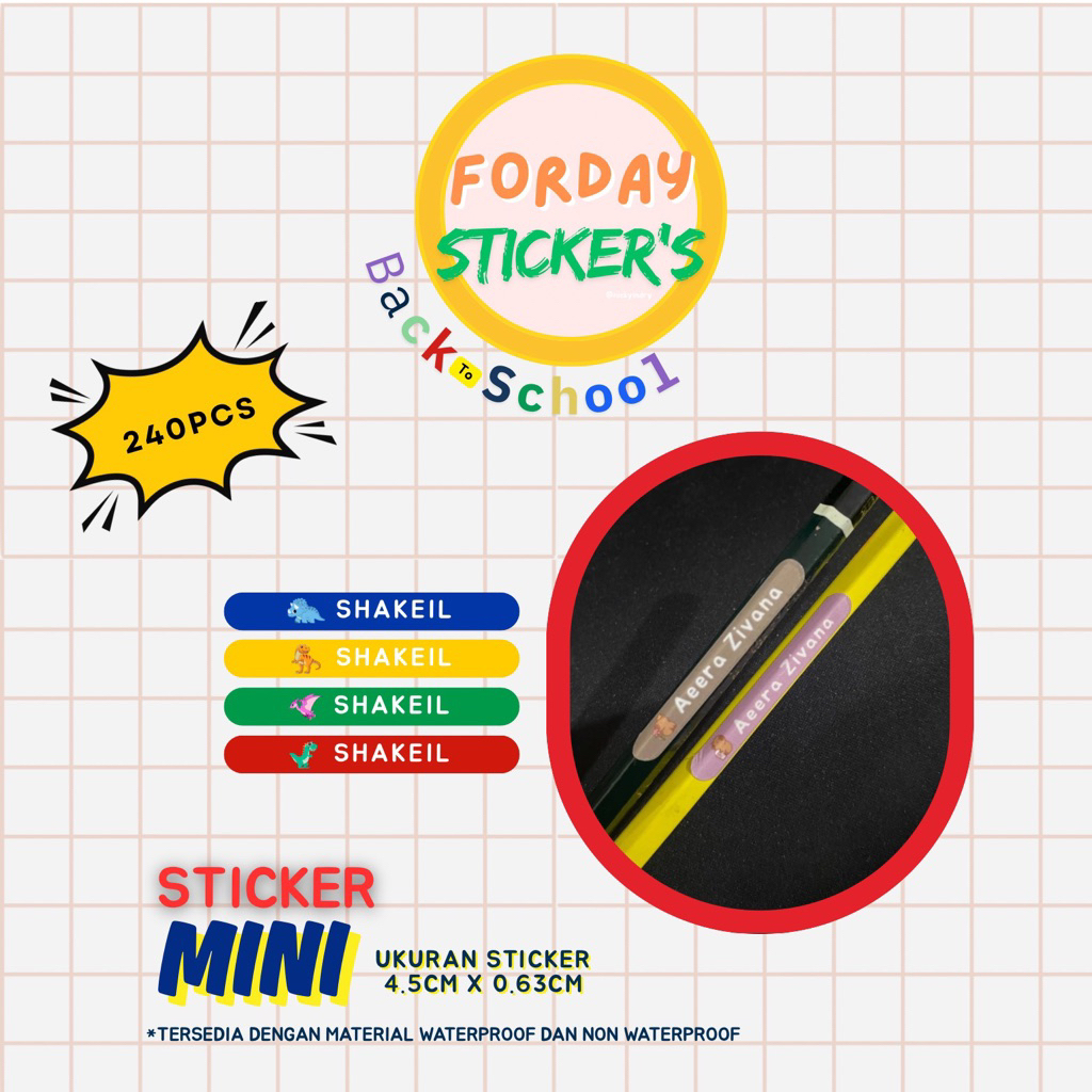 

Sticker Mini bisa 2 nama atau 2 gambar