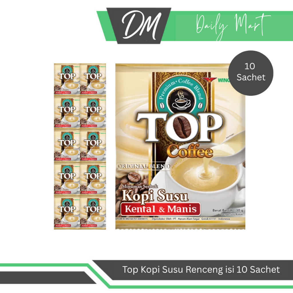 

TOP Kopi Susu Renceng Isi 10 Sachet - Kopi Susu Instan Premium Enak Murah
