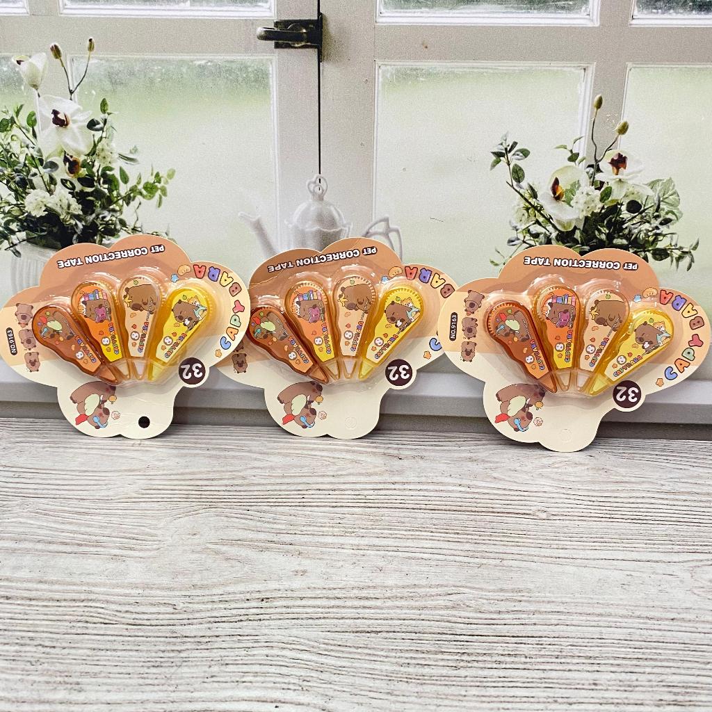

CORRECTION TAPE 1 SET ISI 4 PCS CAPYBARA alat tulis sekolah lucu kado unik tipex tipx penghapus tulisan lucu kado unik