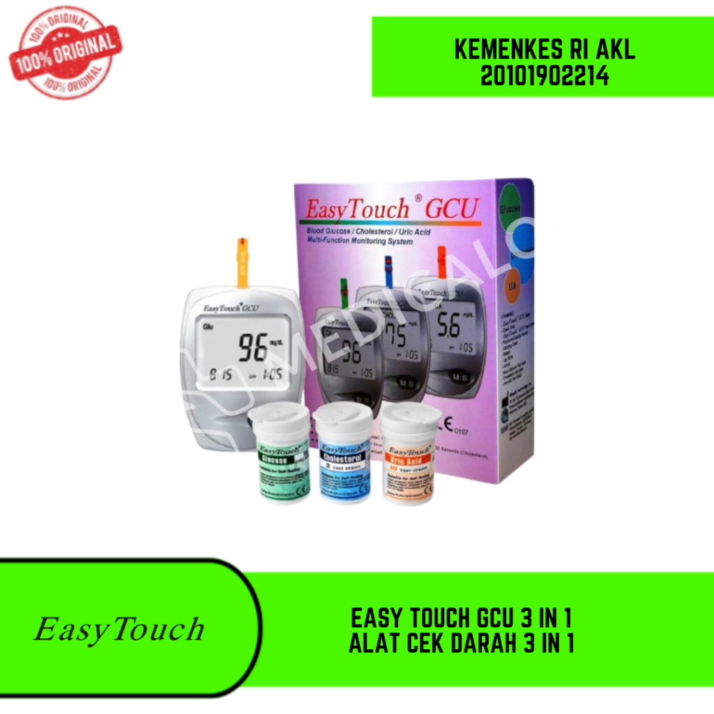 Easy touch Alat Cek Gula Darah 3 in 1
