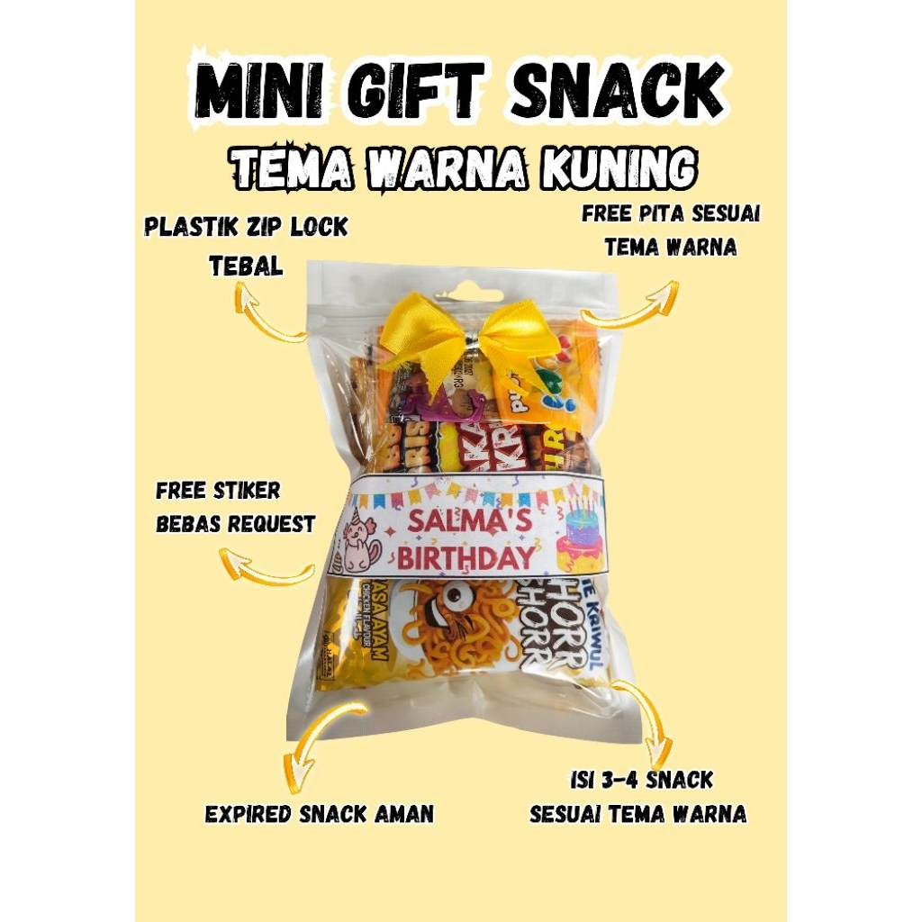 

MINI GIFT MINI HAMPERS SNACK MINI PARSEL MINI TEMA WARNA KUNING
