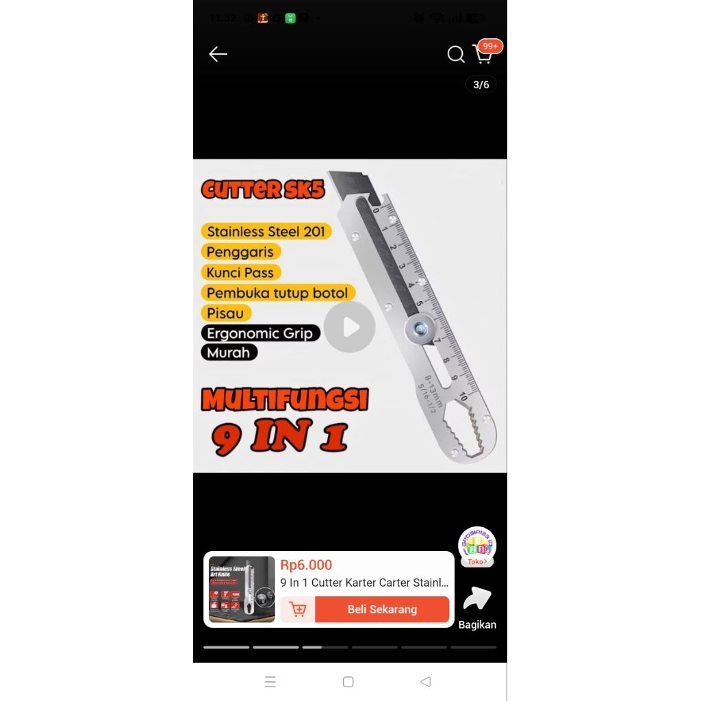 

9in karter / cutter stenlis