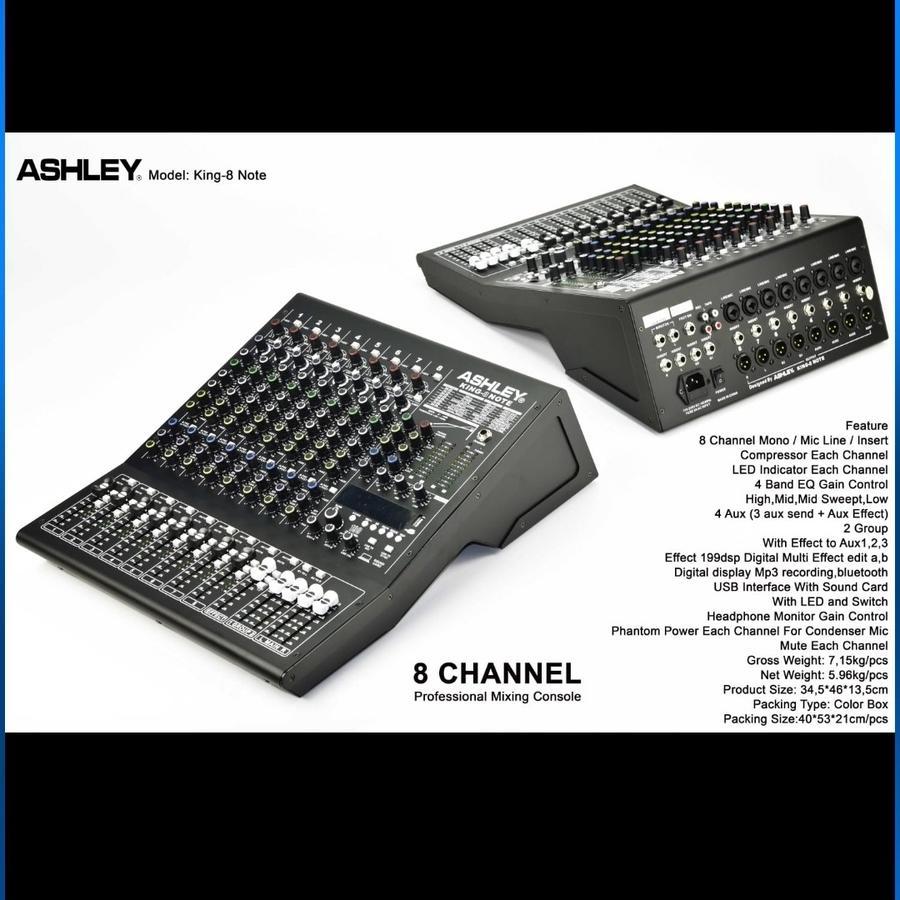 MIXER AUDIO ASHLEY KING8 NOTE/KING 8 NOTE USB-BLUETOOTH-RECORDING PC