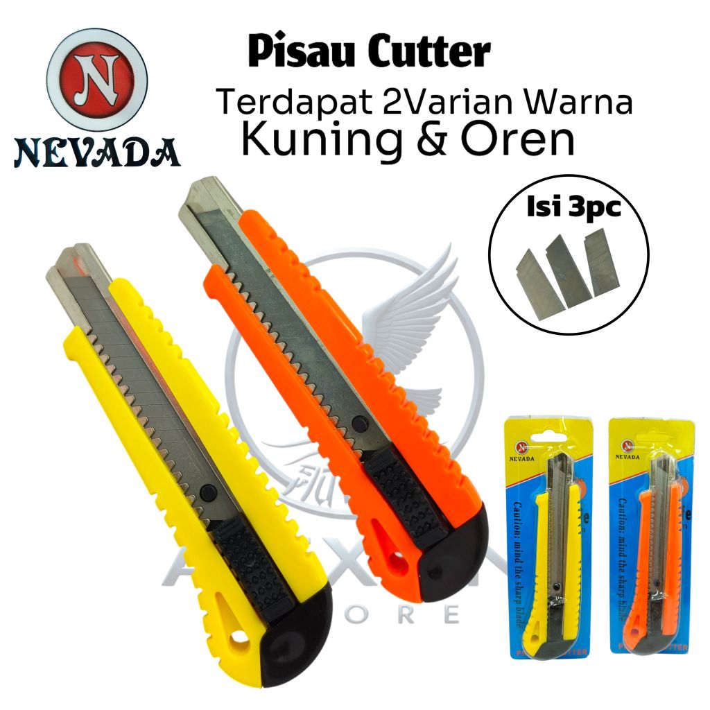 

NEVADA Cutter Jumbo 18mm Cutter Sebaguna Tajam Dan Kokoh Free Isi Cutter 3pc