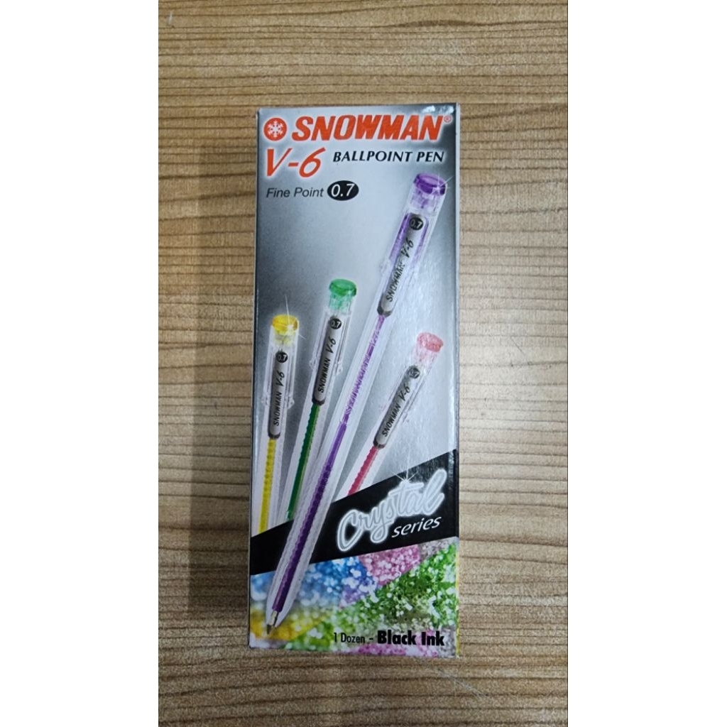 

Pulpen Ballpoint Snowman V-6 Tinta hitam - 1 box