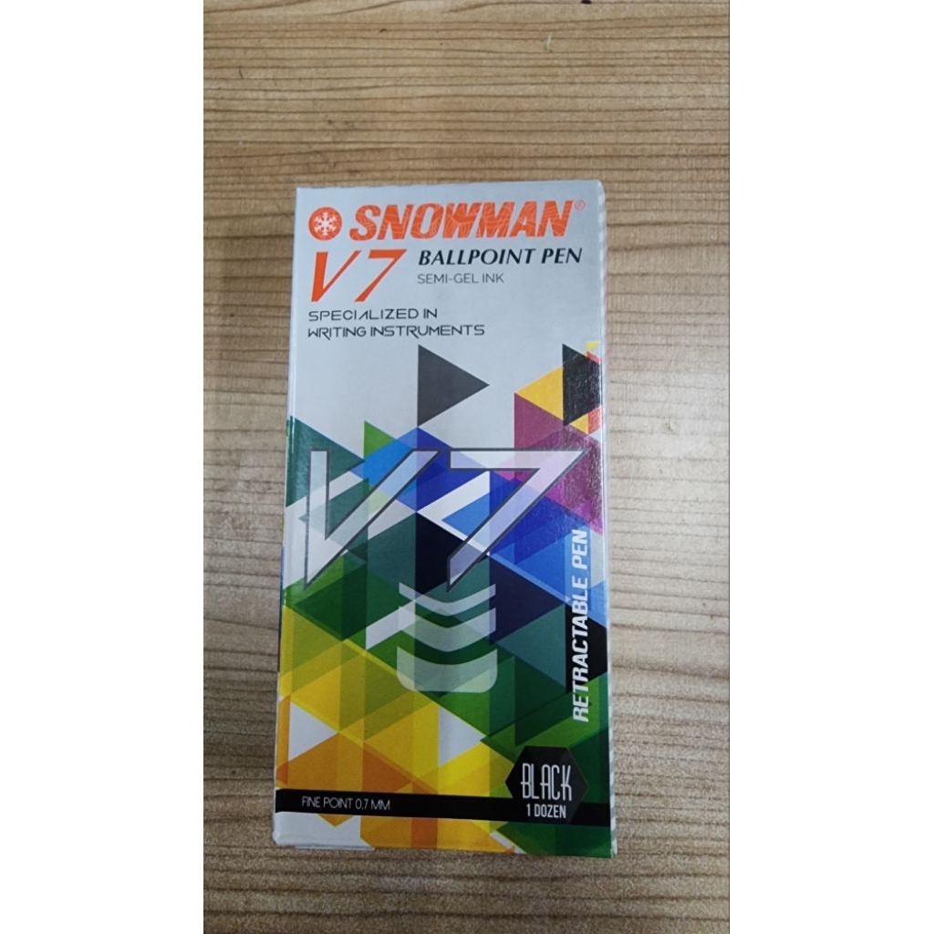 

Pulpen ball point Snowman v-7 tinta hitam - 1 box