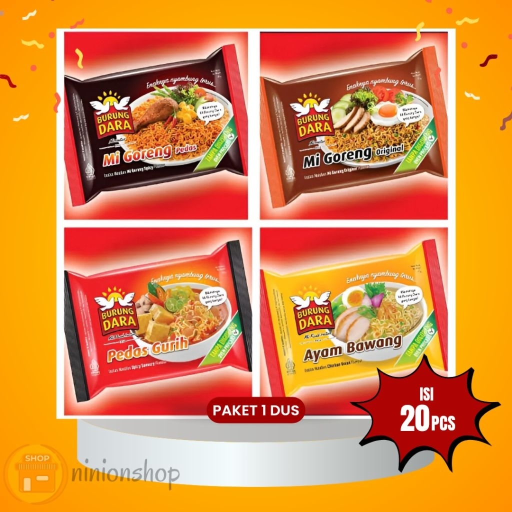 

PAKET 1 DUS Mie Burung Dara Instan 1 dus isi 20 pcs