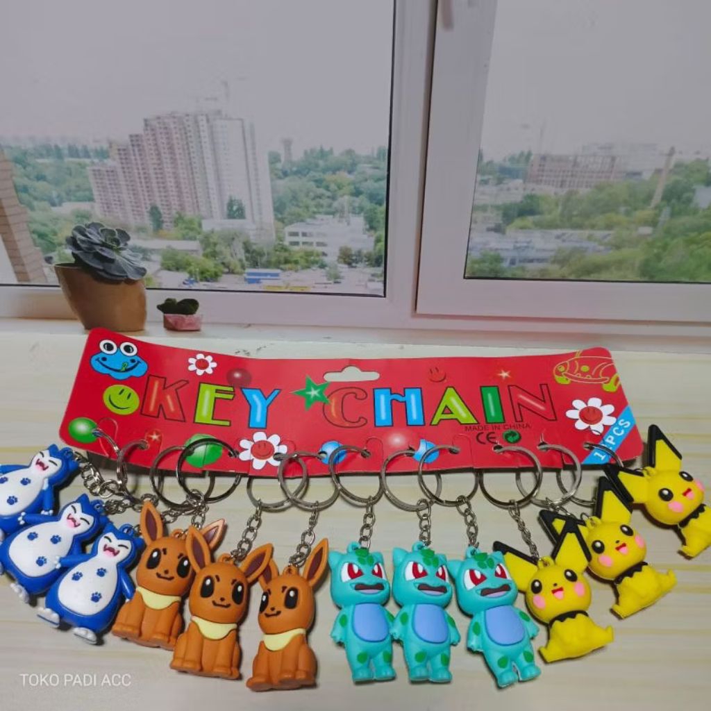 ELSTUFF956 GANTUNGAN KUNCI POKEMON CHARIZARD EEVE BULBASAUR