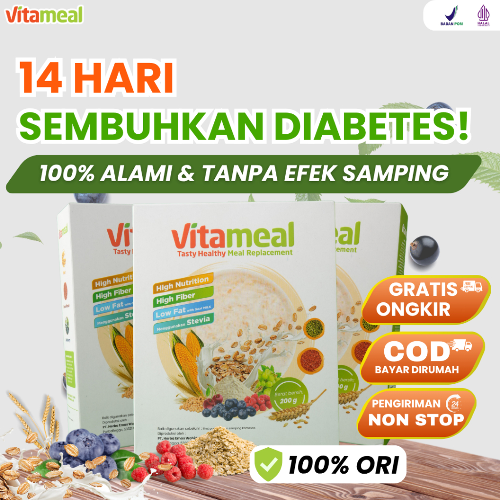 

[HEMAT] Vitameal 3 Box Sereal Sehat Turunkan Gula Darah Kolesterol Cegah Diabetes Cocok Program Diet Bebas Kebas Vitamil Asli FITAMIL KEBAS