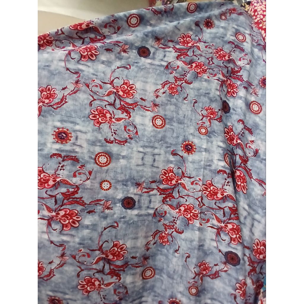 Kain/Bahan moscrepe motif meteran//Kain moscrepe meteran