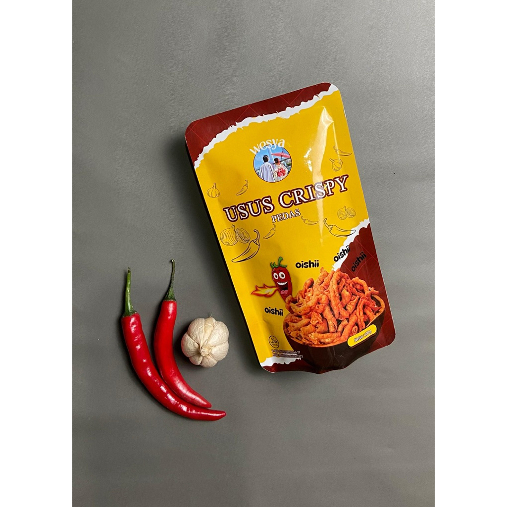 

kripik usus crispy pedas daun jeruk