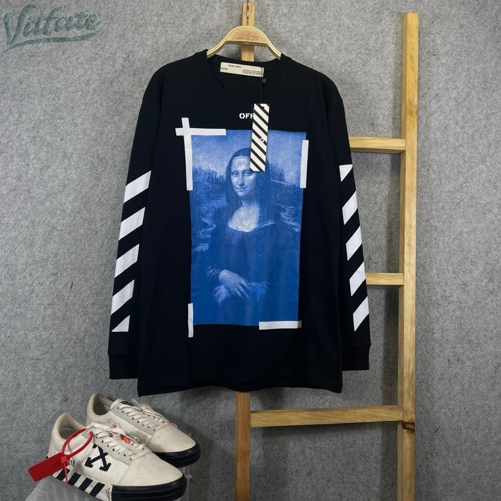 Kaos Lengan Panjang Off-White Monalisa Blue Premium Pultag