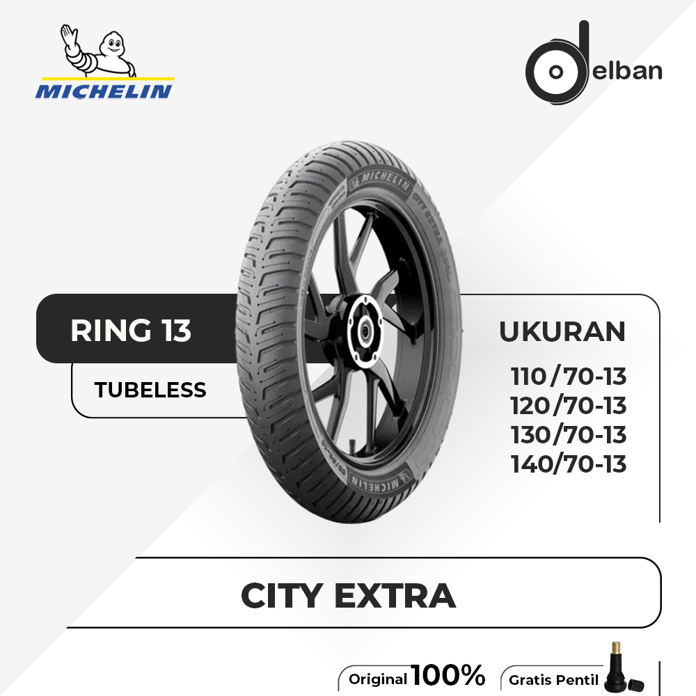 Ban Motor MICHELIN CITY EXTRA Ring 13 Tubeless Depan - Belakang NMAX