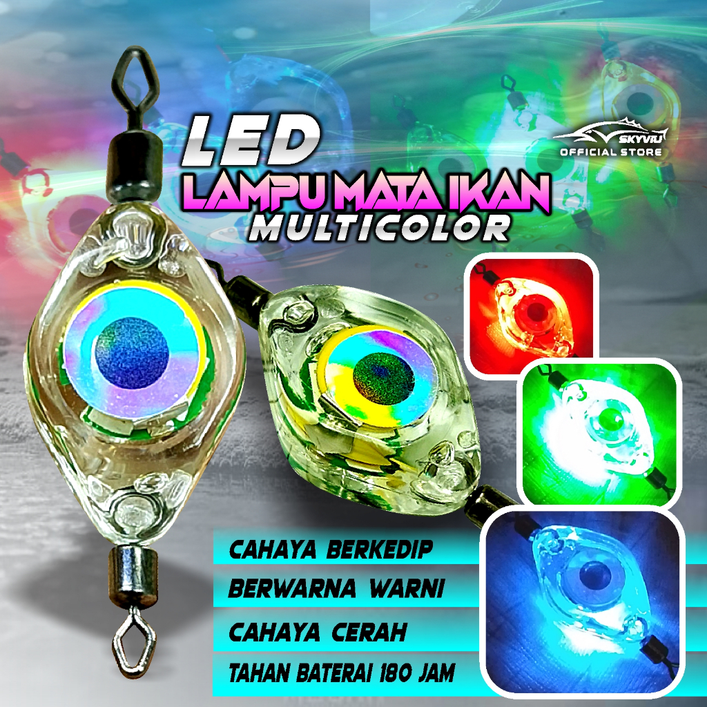 Lampu Mata Ikan Jiging Hook Menyala SKYVIU Wonder Lure LED Penarik Ikan Umpan Jigging Malam Metal Ji