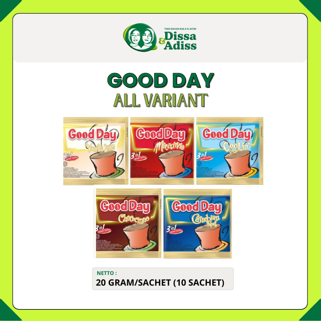 

Good day MINUMAN SERBUK INSTANT RENCENG @10 PCS / MINUMAN SERBUK SACHET - Tobaqdissa
