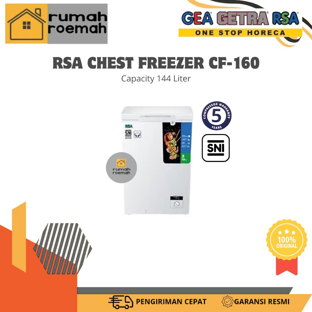 RSA CHEST FREEZER CF-160/RSA CHEST FREEZER KAPASITAS 144 LITER/CHEST FREEZER RSA