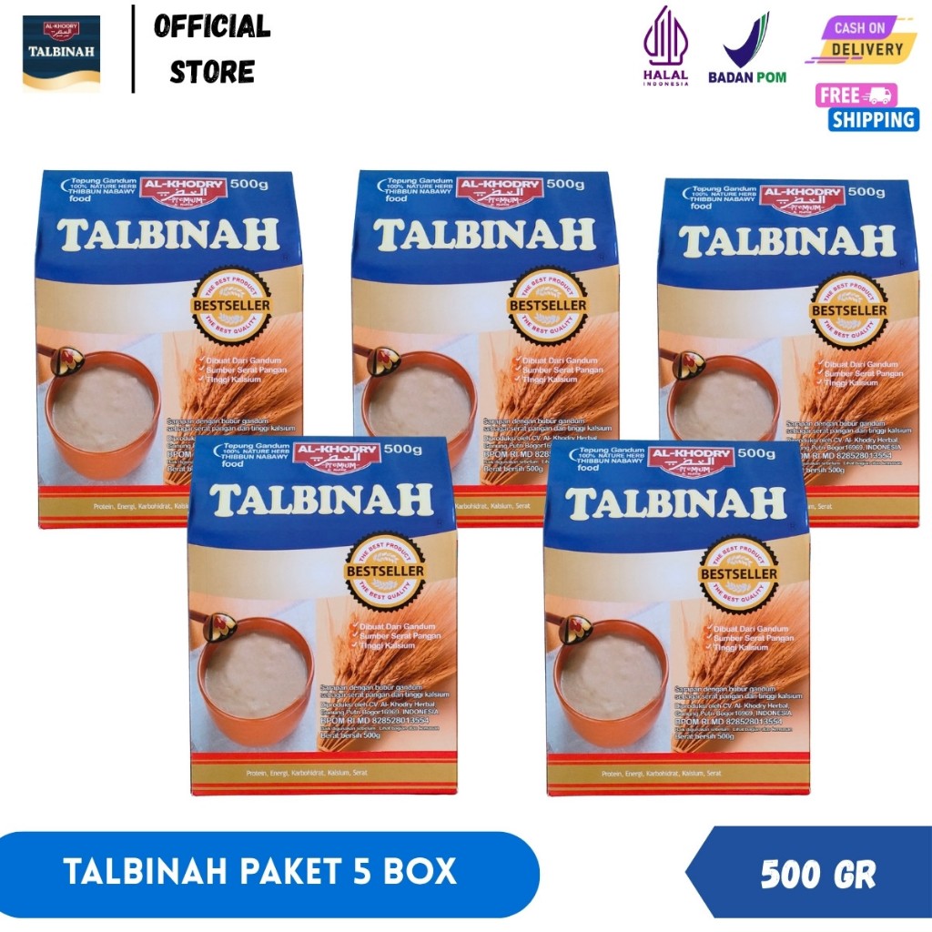 

Talbinah Tepung Gandum Al-Khodry Makanan Instan Paket 5 Box
