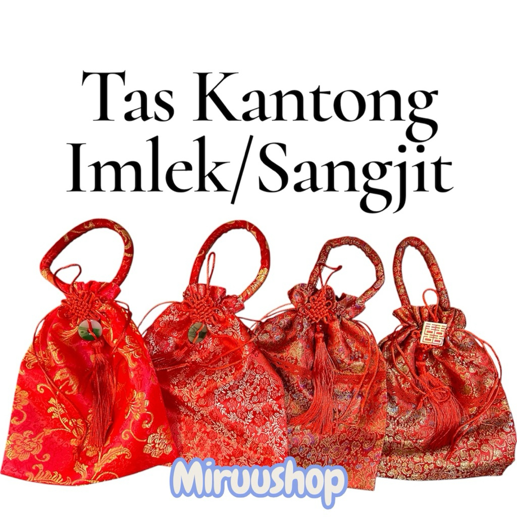 

Tas kantong/pouch hampers imlek/sangjit warna merah