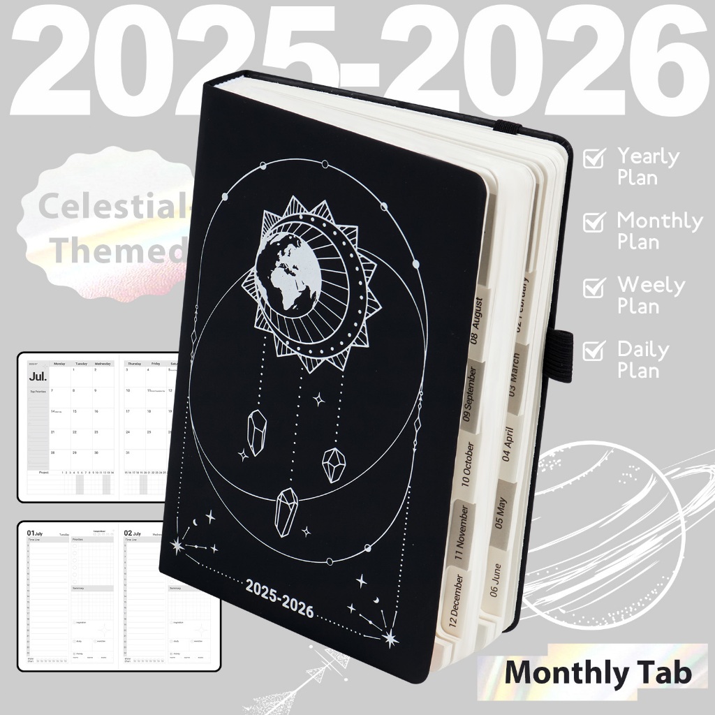 

[COD] Perencana Agenda Jul 2025-Jun 2026 Buku Catatan A5 Mingguan Bulanan Buku Harian Jurnal Perlengkapan Kantor Sekolah Alat Tulis Jadwal