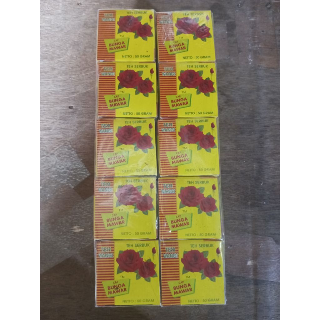 Teh Bubuk Cap Bunga Mawar / Mawar 10 Kotak Tbk