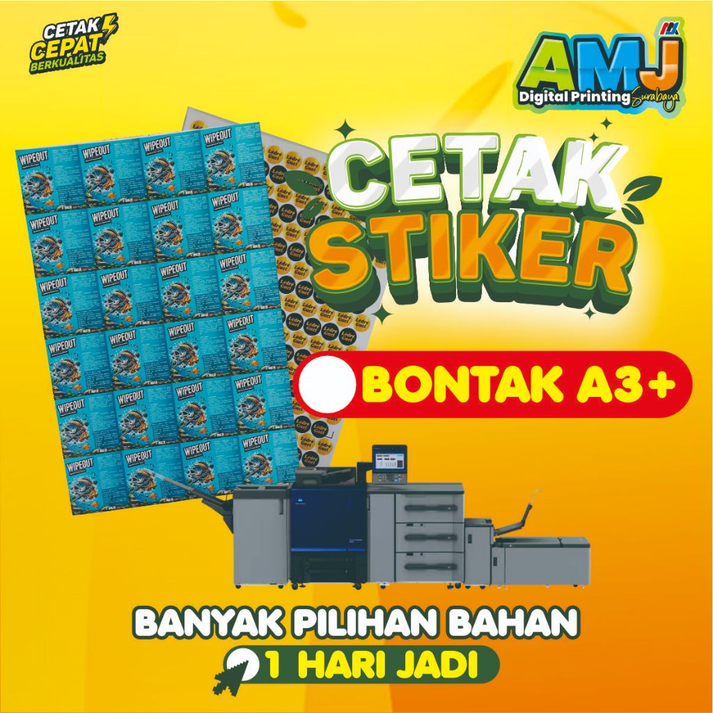 

Cetak Stiker A3+ Cetak Stiker Label / Cetak Stiker Murah / Cetak Stiker Cepat / CHROMO_CROMO_BONTAK