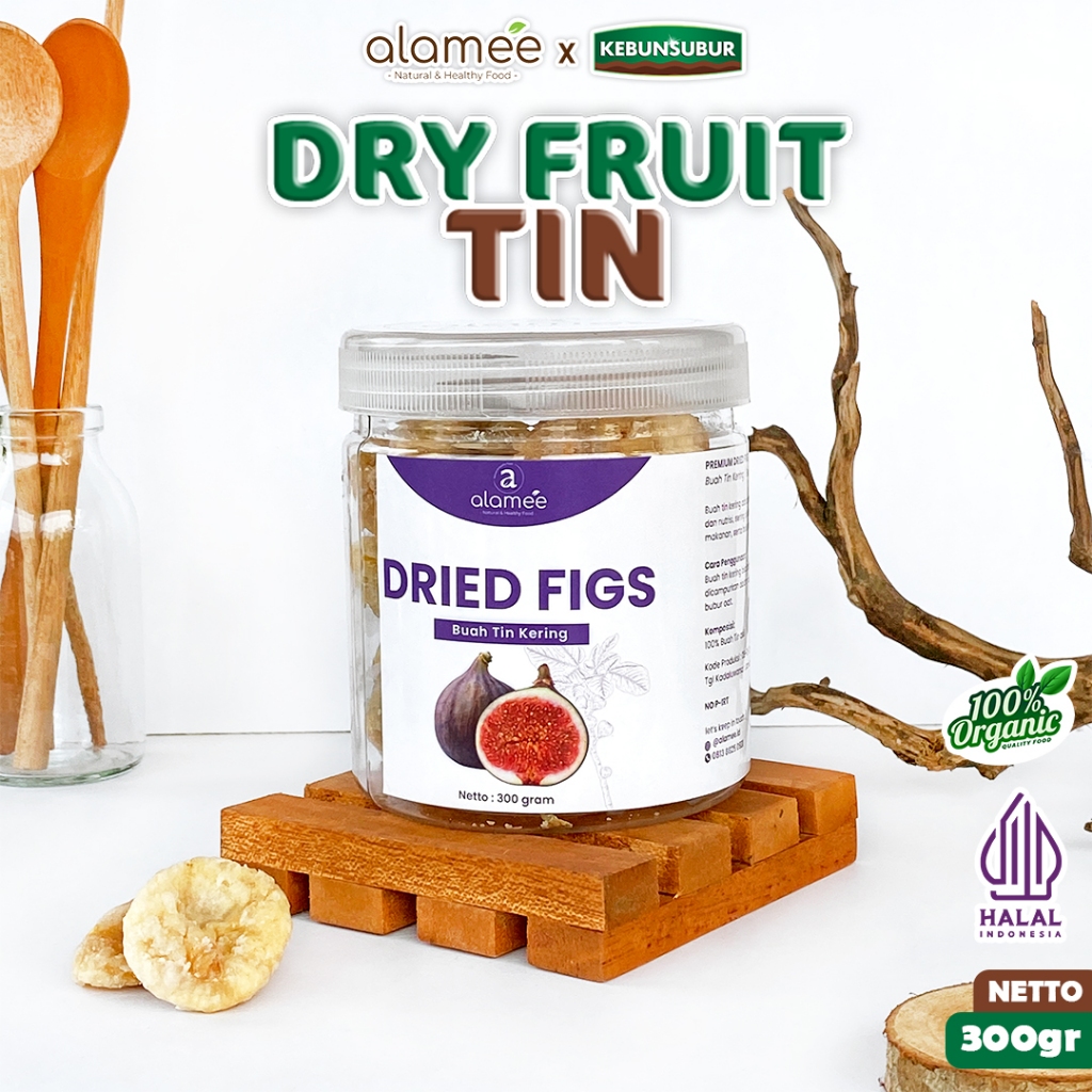 

ALAMEE Buah Tin Kering Cemilan Buah Sehat Dried Figs Buah Ara Kering Rendah Kalori 300gr kebunsubur