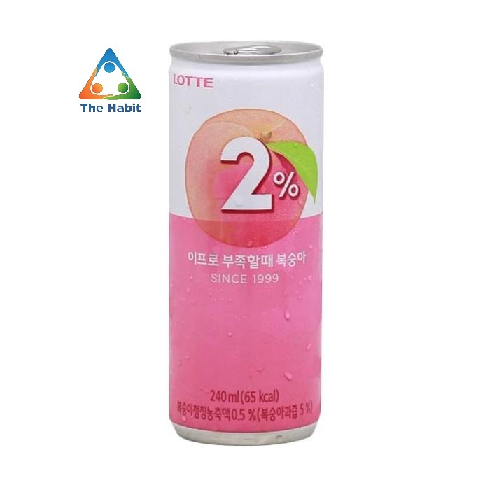 

(The Habit) Lotte Refreshing Water 2% Peach / Minuman Buah Persik 240 Ml