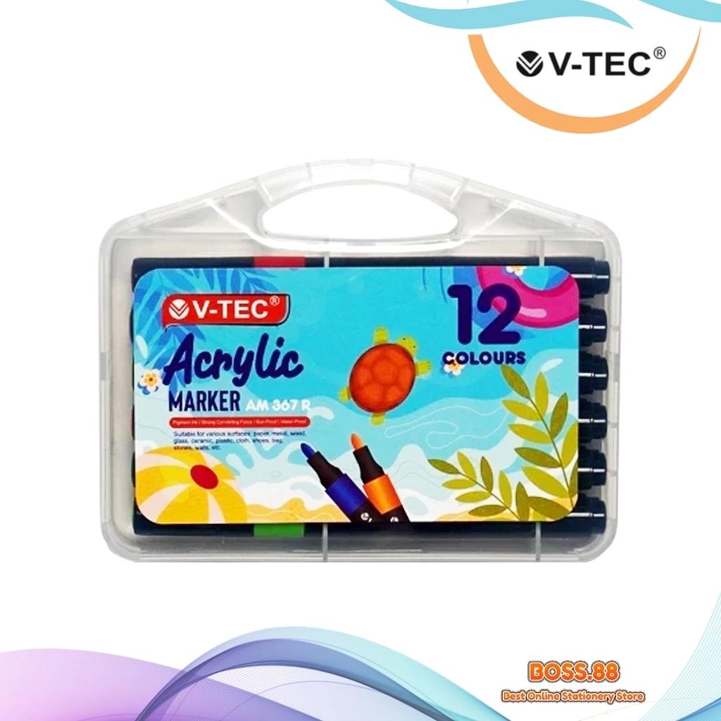 

ACRYLIC MARKER 12 WARNA V-TEC AM-367 R (1 SET)