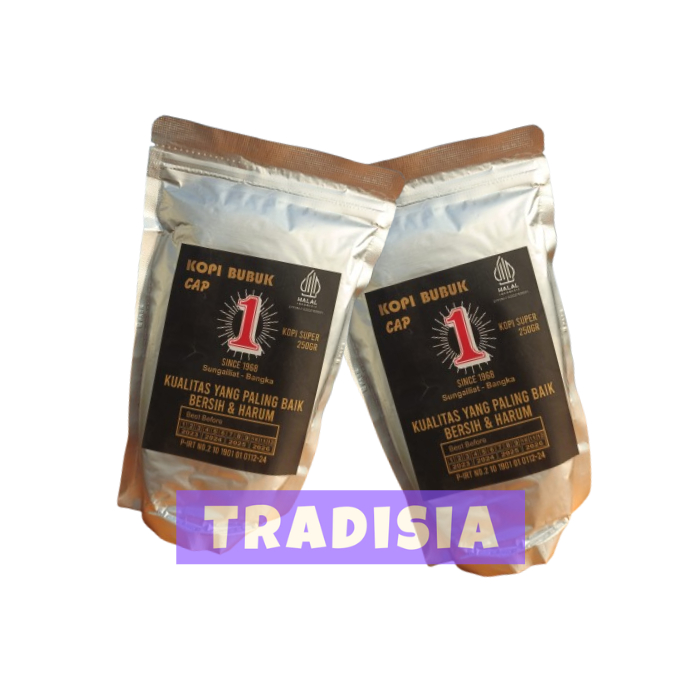 

Kopi Bubuk Cap 1 Sungailiat bangka 500 gram ( 2 x 250 gram )