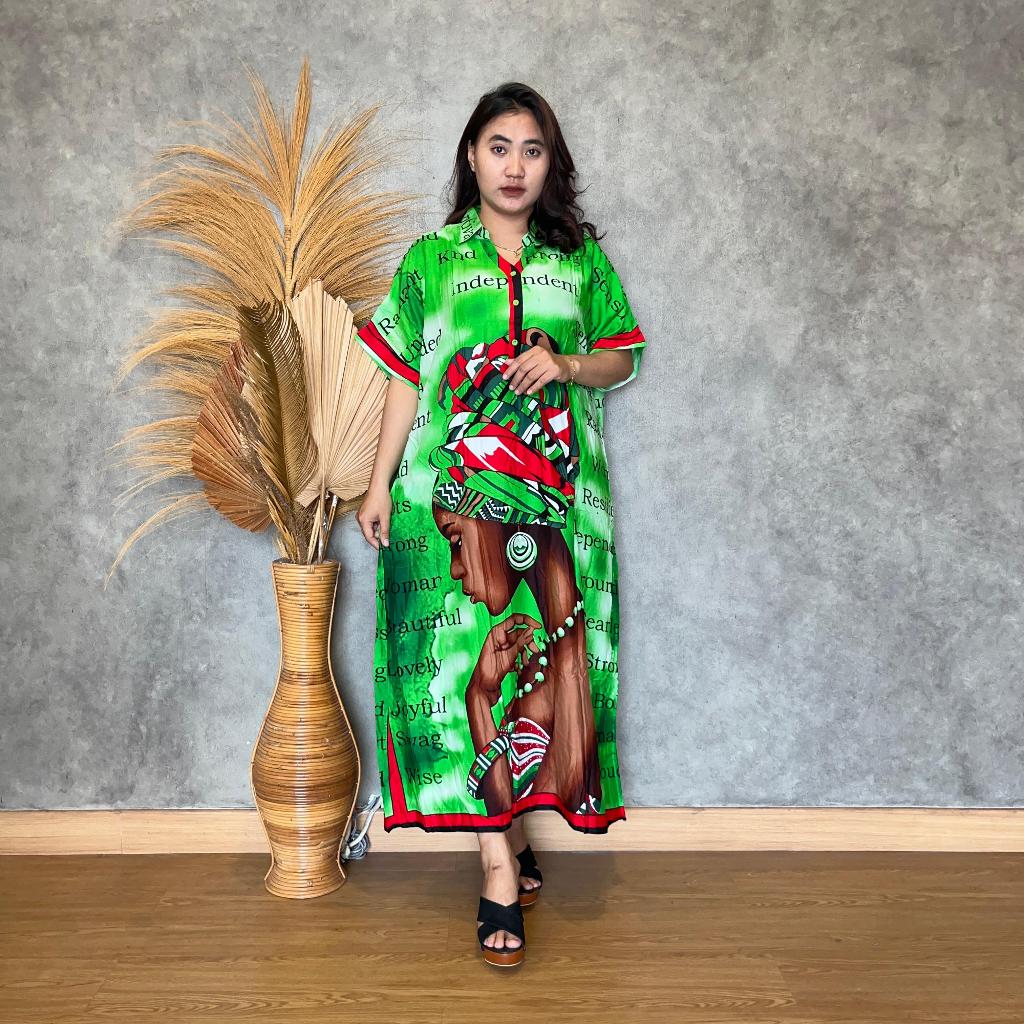 Kartika Batik 0107  Longdress Ismaya Daster Rayon Lengan Pendek