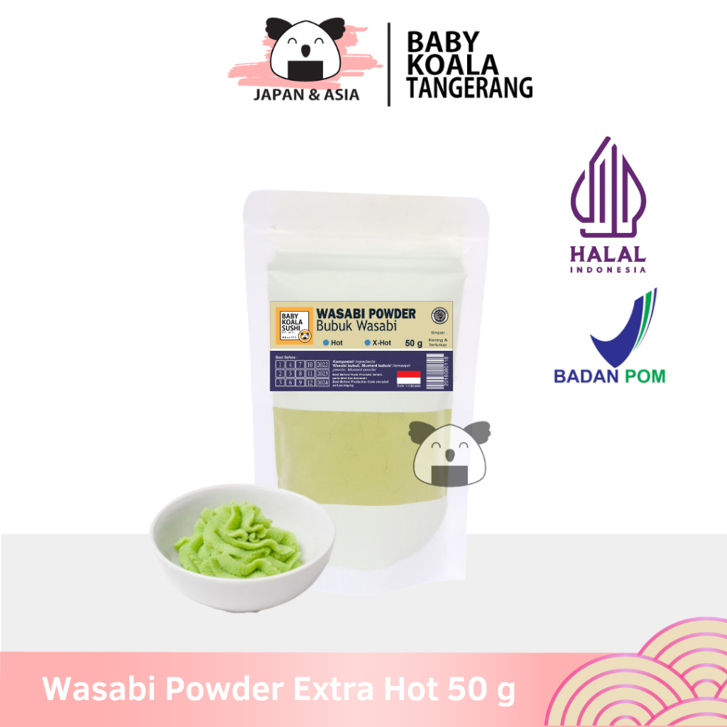 

WASABI Powder EXTRA HOT 50 g Halal│ Pasta Wasabi Bubuk Import untuk Sushi │ Horseradish -BKT