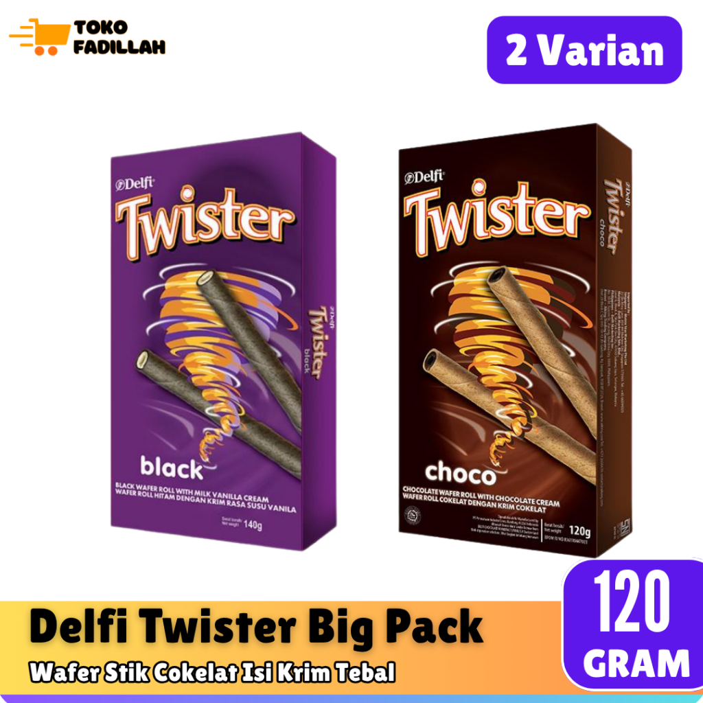 

Delfi Twister Big Pack 120 gr - Cokelat & Black Vanilla